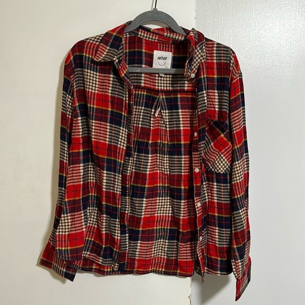 AERIE Flannel Sleepwear Shirt Size Medium NWT